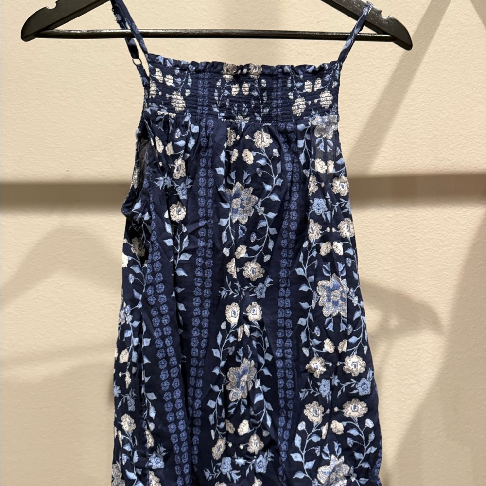 Old Navy Blue Floral Smocked Camisole Top